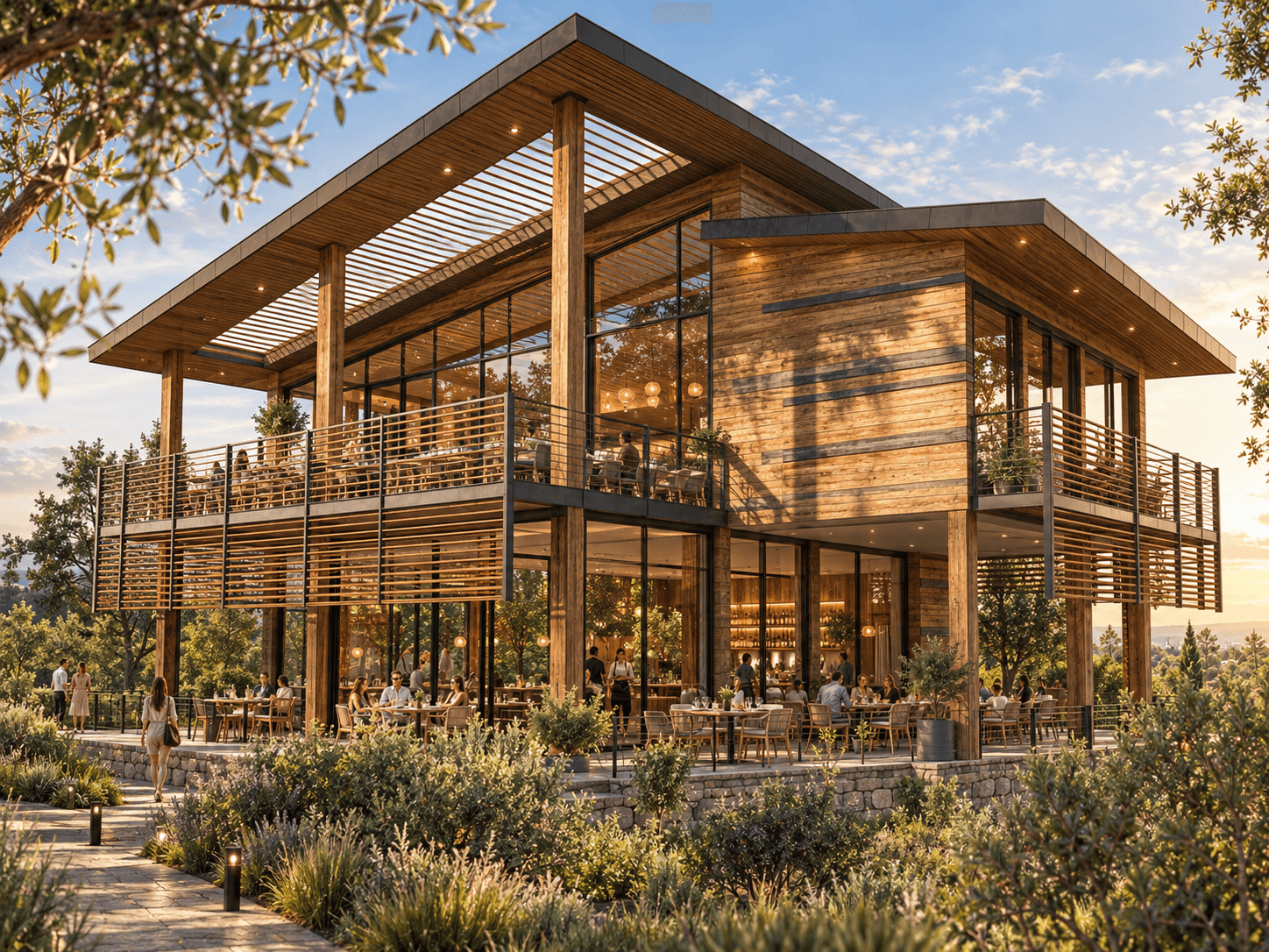 Nişantepe Recreation Area timber and glass building with open terraces
